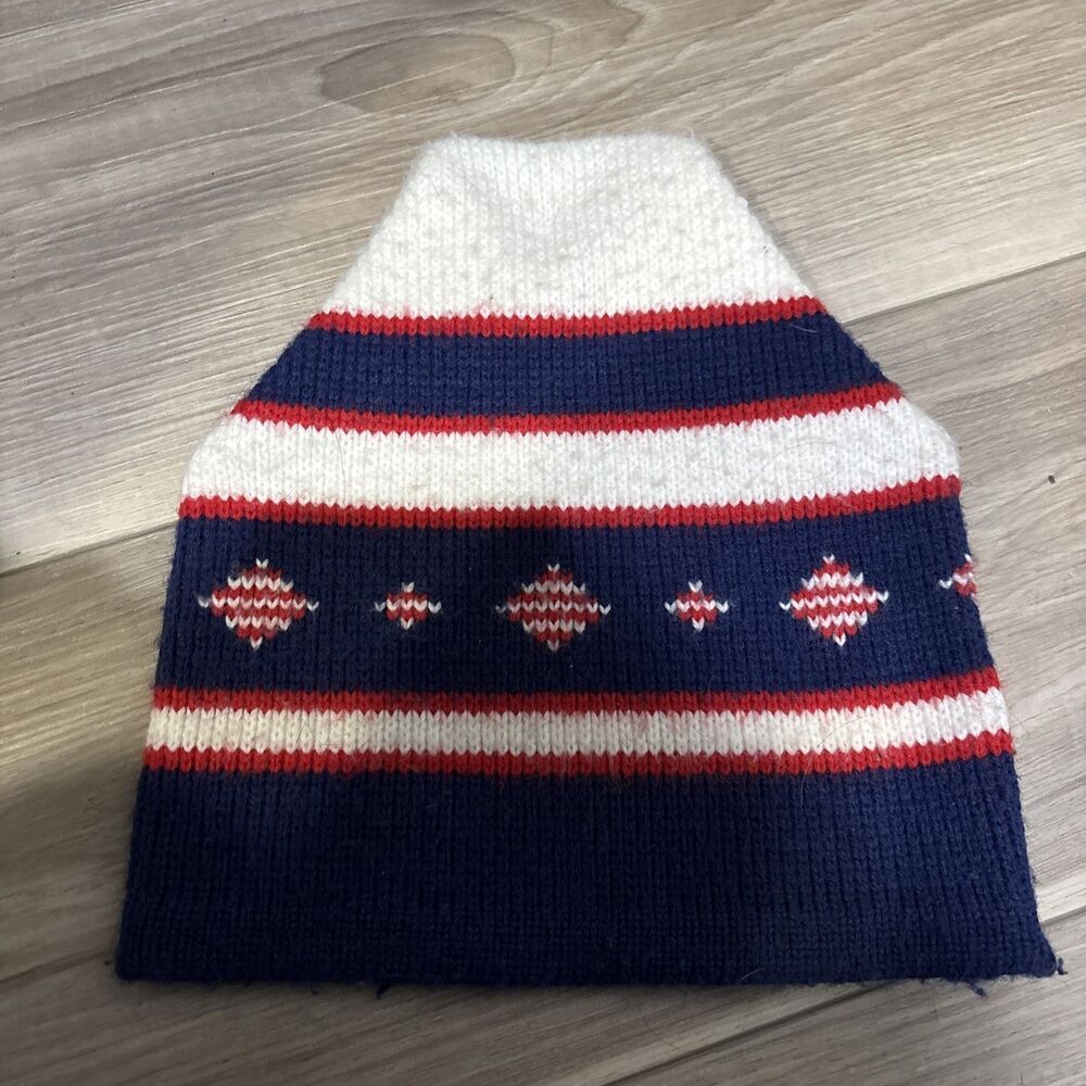 Wigwam Mills Vintage Ski Snow Hat 100% Wintuk Orlon Made in U.S.A. Red Blue